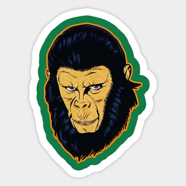 Cornelius of the Apes Sticker by nearmintpress